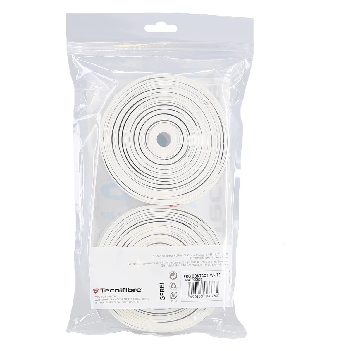 Tecnifibre Overgrip Contact Pro 0.6mm (Griffigkeit) Weiss - 30er Clip-Beutel 4 Tecnifibre Overgrip Contact Pro 0.6mm (Griffigkeit) Weiss - 30er Clip-Beutel – Bild 2