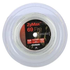 Ashaway Badmintonsaite Zymax 69 Fire (Kontrolle+Grip) Weiss 200m Rolle