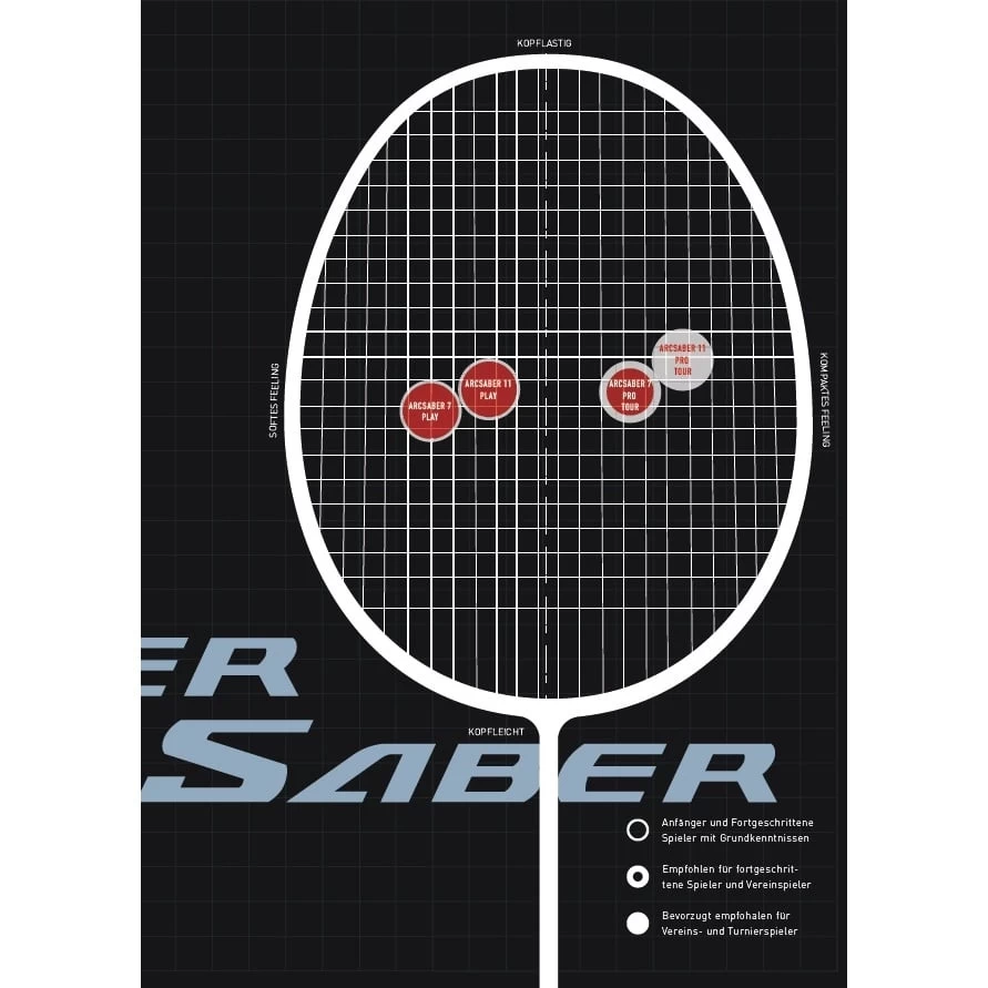 Yonex Badmintonschläger ARC Saber 11 Play (ausgewogen, Mittel) Grau/rot - Besaitet - 5 Yonex Badmintonschläger ARC Saber 11 Play (ausgewogen, Mittel) Grau/rot - Besaitet - – Bild 3