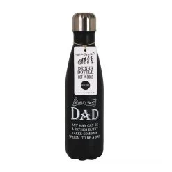 Arora Trinkflasche Papa Worlds Best Dad Stahl 500ml Schwarz