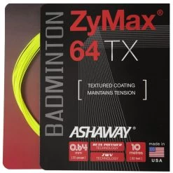 Ashaway Badmintonsaite Zymax 64 TX Gelb 10m Set
