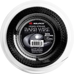 Solinco Tennissaite Barb Wire (Spin+Haltbarkeit) Schwarz 200m Rolle