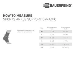 Bauerfeind Sprunggelenkbandage Dynamic Schwarz 1er 14 Bauerfeind Sprunggelenkbandage Dynamic Schwarz 1er -Sportausrüstung BauerfeindSports ankle support dynamic measuring english cm 1200x1200 2