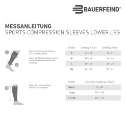 Bauerfeind Kompression Unterschenkelstrümpfe Kurz Blau 1er -Sportausrüstung BauerfeindSports compression sleeves lower leg204 1200x1200 1