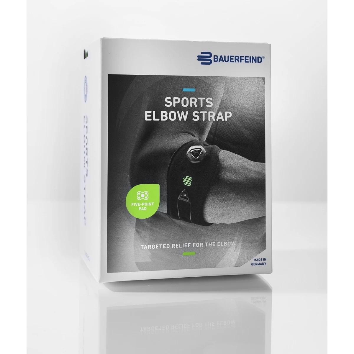 Bauerfeind Ellenbogenspange Tennis/Golf (5Punkt-Pelotte, Boa-Verschluss) Schwarz 4 Bauerfeind Ellenbogenspange Tennis/Golf (5Punkt-Pelotte, Boa-Verschluss) Schwarz – Bild 2