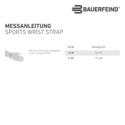 Bauerfeind Handgelenkbandage Blau/lime - 1 Stück -Sportausrüstung BauerfeindSports wrist strap measuring german cm web 1080x1080 3