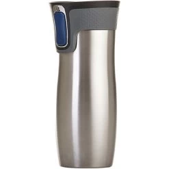 Contigo Thermotrinkflasche Autoseal West Loop Edelstahl 470ml (tropffrei, Hält Stundenlang Kalt/heiss) Stahlgrau