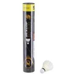 Dunlop Badmintonbälle Aeroflite No. 5 Naturfeder Weiss Dose 12er