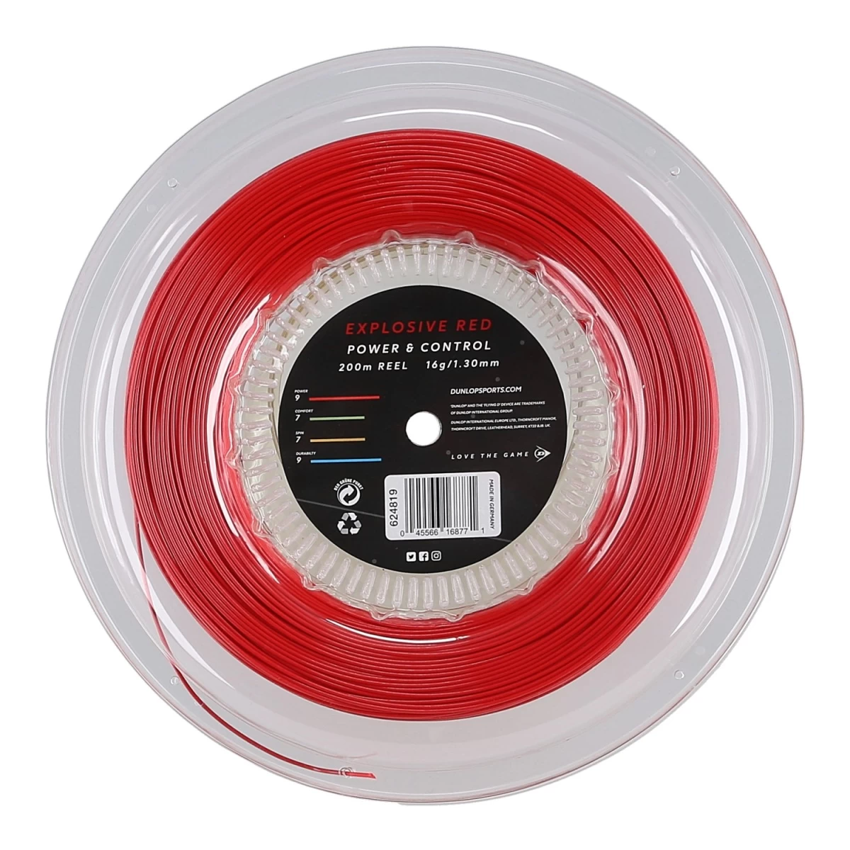 Dunlop Tennissaite Explosive Red (Haltbarkeit+Power) 200m Rolle 4 Dunlop Tennissaite Explosive Red (Haltbarkeit+Power) 200m Rolle – Bild 2