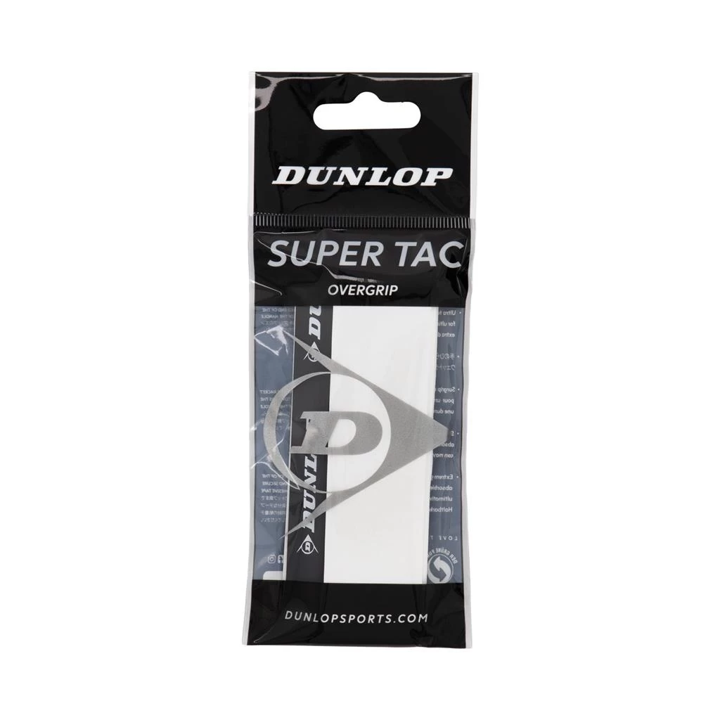 Dunlop Overgrip Super Tac 0.5mm - Extrem Griffig, Feuchtigkeitsabsorbierend - Weiss - 1 Stück 3 Dunlop Overgrip Super Tac 0.5mm - Extrem Griffig, Feuchtigkeitsabsorbierend - Weiss - 1 Stück