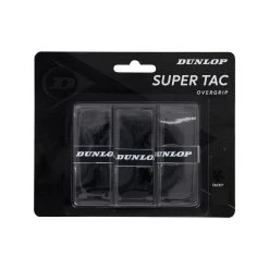 Dunlop Overgrip Super Tac 0.5mm (extrem Griffig, Feuchtigkeitsabsorbierend) Schwarz - 3 Stück