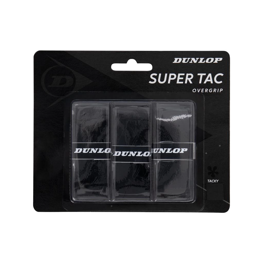 Dunlop Overgrip Super Tac 0.5mm (extrem Griffig, Feuchtigkeitsabsorbierend) Schwarz - 3 Stück 3 Dunlop Overgrip Super Tac 0.5mm (extrem Griffig, Feuchtigkeitsabsorbierend) Schwarz - 3 Stück