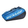 Dunlop Tennis-Racketbag FX Club (Schlägertasche, 2 Hauptfächer) Schwarz/blau 6er