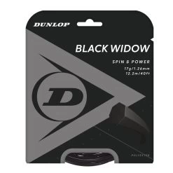 Dunlop Tennissaite Black Widow (Haltbarkeit+Spin) Schwarz 12m Set