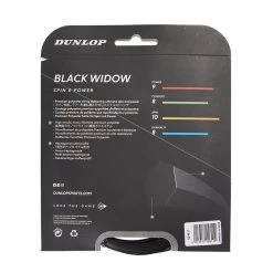 Dunlop Tennissaite Black Widow (Haltbarkeit+Spin) Schwarz 12m Set -Sportausrüstung Dunlop Black Widow 2019 Tennissaite back 1005x1005 1