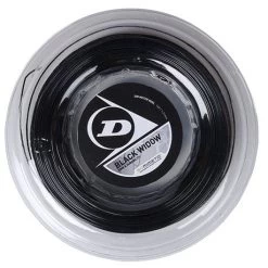 Dunlop Tennissaite Black Widow (Haltbarkeit+Spin) Schwarz 200m Rolle
