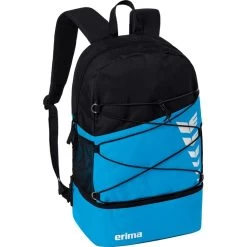 Erima Rucksack Six Wings - Multifunktionsrucksack Mit Doppel-Reißverschluss - Curacaoblau/schwarz