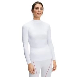 Falke Funktionsunterwäsche Langarmshirt Warm Mit Kragen (perfekte Feuchtigkeits-und Temperaturregulierung) Weiss Damen