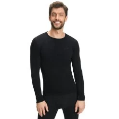 Falke Langarmshirt Wool Tech (Merinowolle) Unterwäsche Schwarz Herren