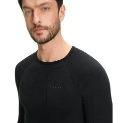 Falke Langarmshirt Wool Tech (Merinowolle) Unterwäsche Schwarz Herren -Sportausrüstung Falke Langarmshirt Wool Tech Herren 33411 3000 3 944x944 1
