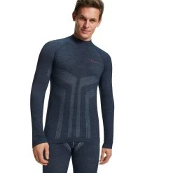 Falke Funktionsunterwäsche Langarmshirt Wool-Tech (feinste Merinowolle, Hohe Bewegungsfreiheit) Spaceblau Herren -Sportausrüstung Falke unterwaesche Langarmshirt Herren 33424 6116 4 1067x1067 1