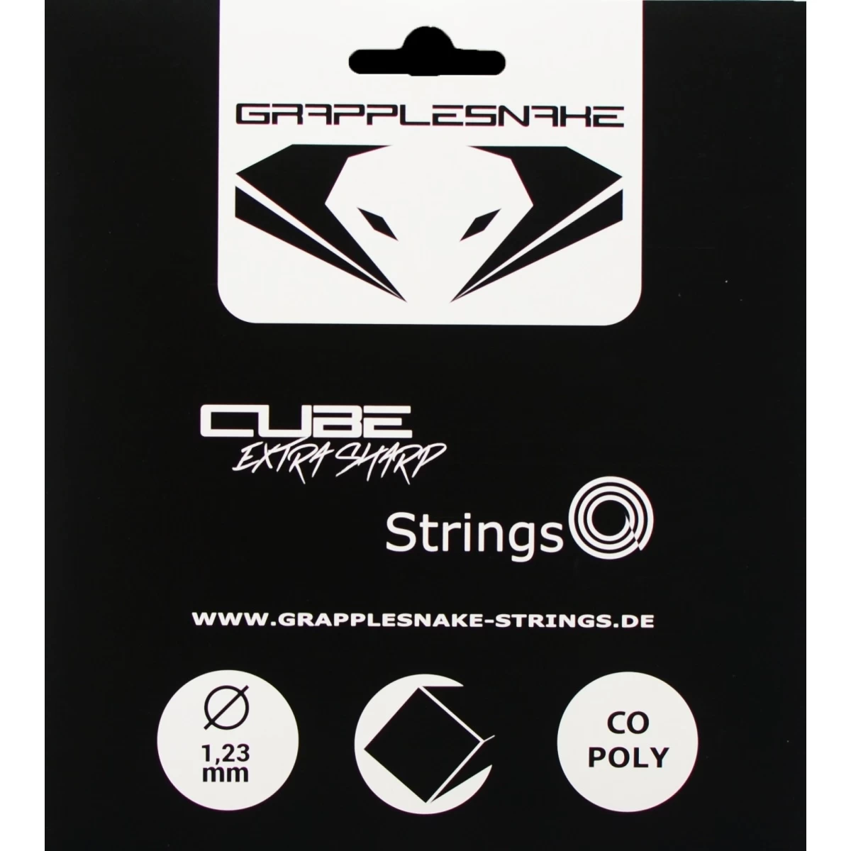Grapplesnake Tennissaite Cube Extra Sharp 1.23 (Haltbarkeit+Spin) Schwarz 12m Set 3 Grapplesnake Tennissaite Cube Extra Sharp 1.23 (Haltbarkeit+Spin) Schwarz 12m Set