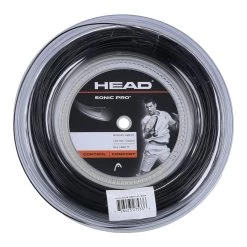 Head Tennissaite Sonic Pro (Haltbarkeit) Schwarz 200m Rolle