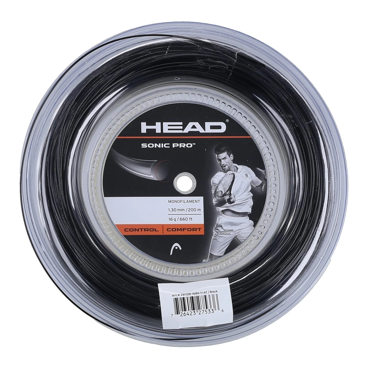 Head Tennissaite Sonic Pro (Haltbarkeit) Schwarz 200m Rolle 3 Head Tennissaite Sonic Pro (Haltbarkeit) Schwarz 200m Rolle