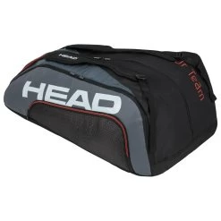Head Tennis-Racketbag Tour Team Megacombi (Schlägertasche, 3 Hauptfächer) Schwarz/grau 15R