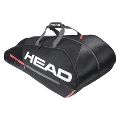 Head Tennis-Racketbag Tour Team (Schlägertasche, 3 Hauptfächer) Schwarz/orange 12R
