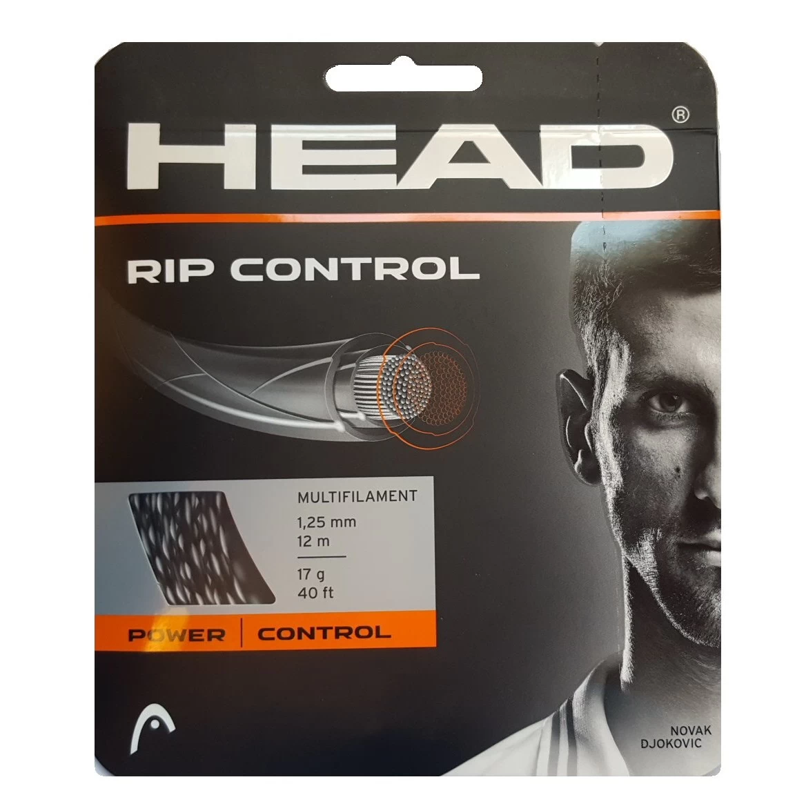 Head Tennissaite Rip Control (Kontrolle+Armschonung) Schwarz/weiss 12m Set 3 Head Tennissaite Rip Control (Kontrolle+Armschonung) Schwarz/weiss 12m Set