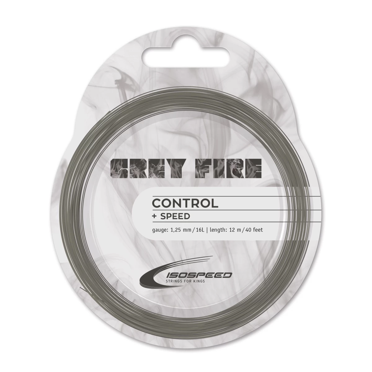 IsoSpeed Tennissaite Grey Fire (Haltbarkeit+Kontrolle) Grau 12m Set 3 IsoSpeed Tennissaite Grey Fire (Haltbarkeit+Kontrolle) Grau 12m Set