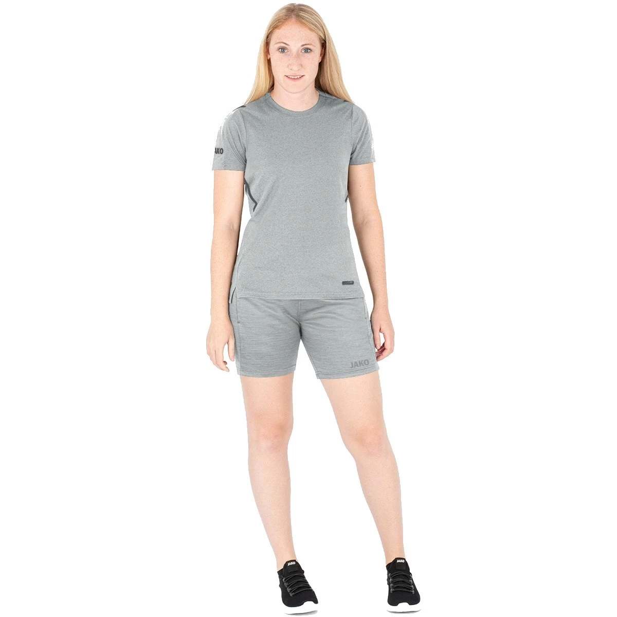 JAKO Trainingshose Short Challenge - Sportiver Schnitt, Melange Optik - Grau Meliert Damen 3 JAKO Trainingshose Short Challenge - Sportiver Schnitt, Melange Optik - Grau Meliert Damen