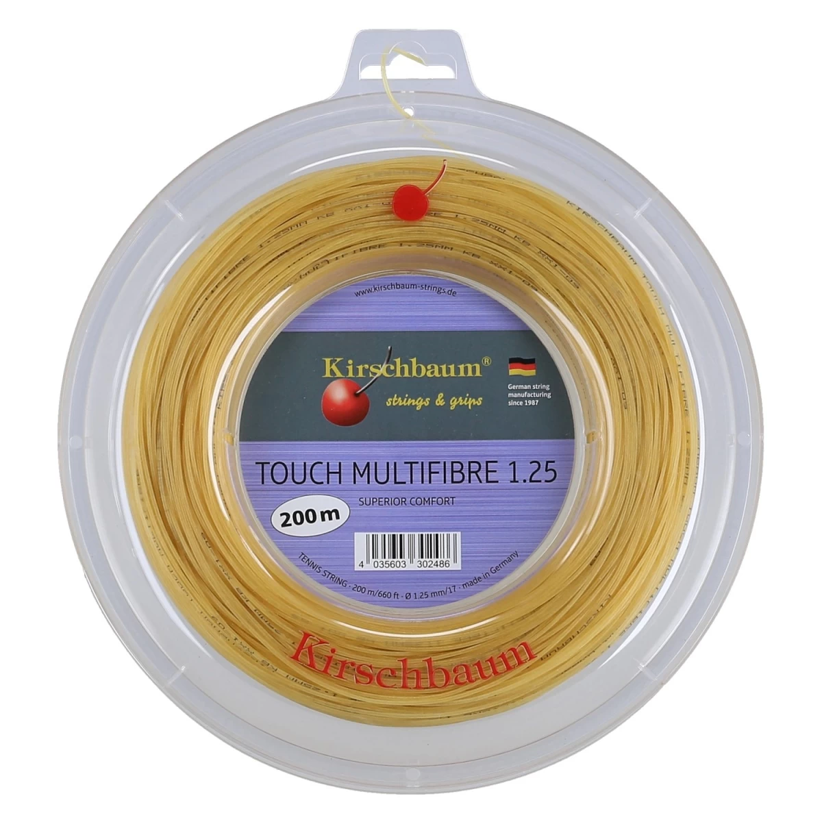 Kirschbaum Tennissaite Touch Multifibre (Armschonung) Natur 200m Rolle 3 Kirschbaum Tennissaite Touch Multifibre (Armschonung) Natur 200m Rolle