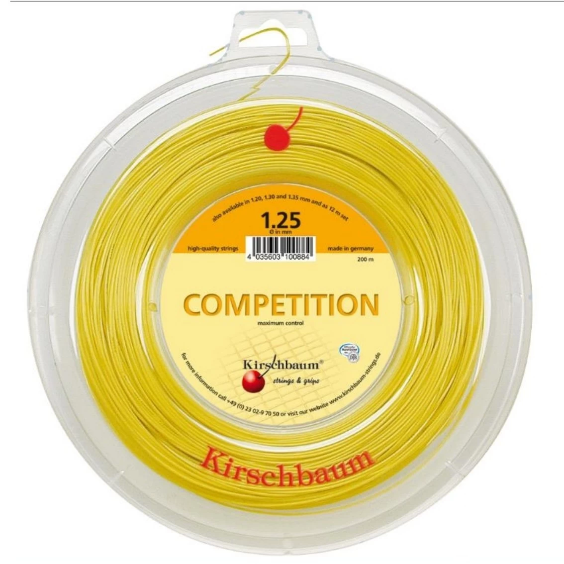 Kirschbaum Tennissaite Competition (Haltbarkeit+Kontrolle) Gelb 200m Rolle 3 Kirschbaum Tennissaite Competition (Haltbarkeit+Kontrolle) Gelb 200m Rolle