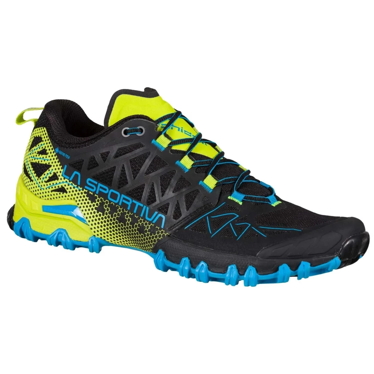 La Sportiva Trail-Laufschuhe Bushido II GTX (wasserdicht) Schwarz/neongelb/blau Herren 3 La Sportiva Trail-Laufschuhe Bushido II GTX (wasserdicht) Schwarz/neongelb/blau Herren