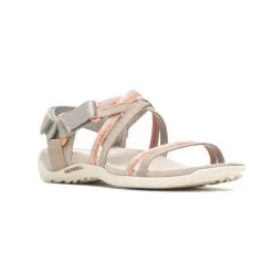 Merrell Sandale Terran 3 Cush Lattice Nubukleder Beige Damen