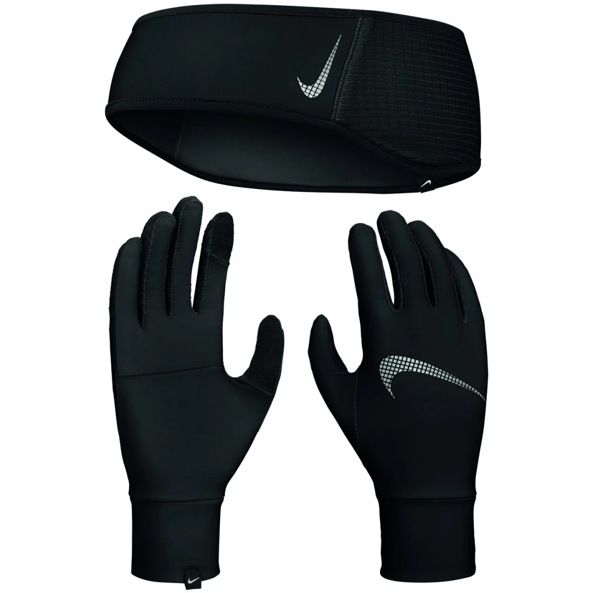 Nike Essential Stirnband + Handschuhe Set Schwarz 3 Nike Essential Stirnband + Handschuhe Set Schwarz