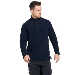 Odlo Fleece-Langarmshirt 1/2 Zip Rigi (wärmend, Microfleece) Saphirblau Herren