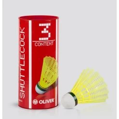 Oliver Badmintonbälle Pro-Tec 5 Nylon/Korkfuß Gelb Dose 3er