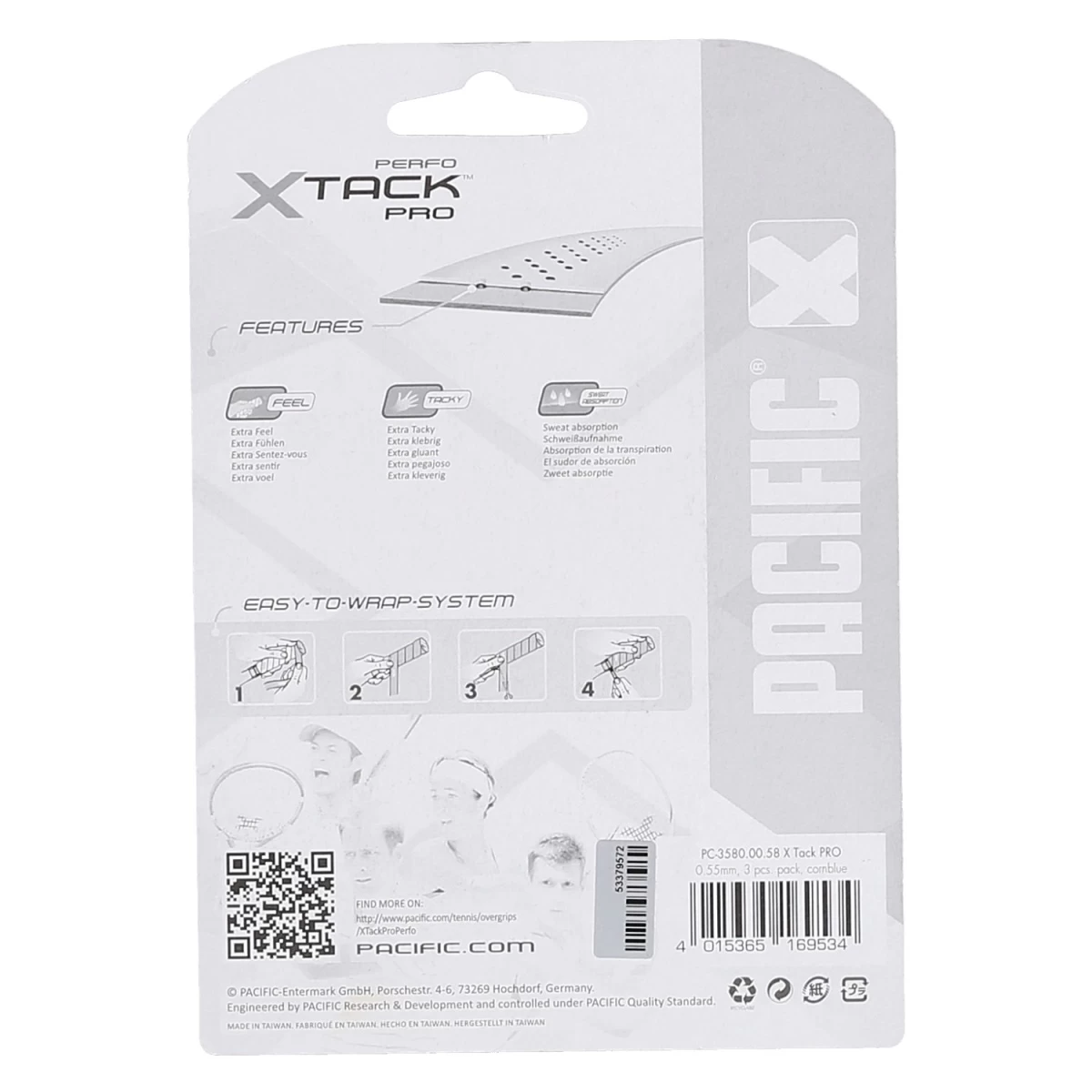 Pacific Overgrip XTack Pro Perfo 0.55mm Hellblau 3er 4 Pacific Overgrip XTack Pro Perfo 0.55mm Hellblau 3er – Bild 2