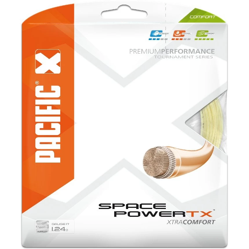 Besaitung Mit Tennissaite Pacific Space Power TX 3 Besaitung Mit Tennissaite Pacific Space Power TX