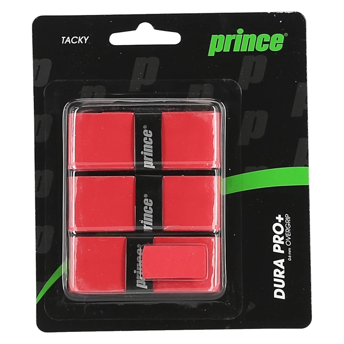 Prince Overgrip Dura Pro+ 0.6mm Rot 3er 3 Prince Overgrip Dura Pro+ 0.6mm Rot 3er