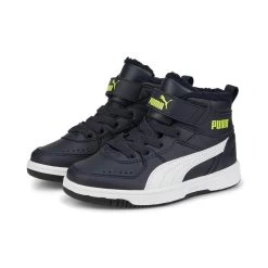 Puma Winterschuhe Rebound Joy Fur Gefüttert Vorschule Nachtblau/lime Kinder