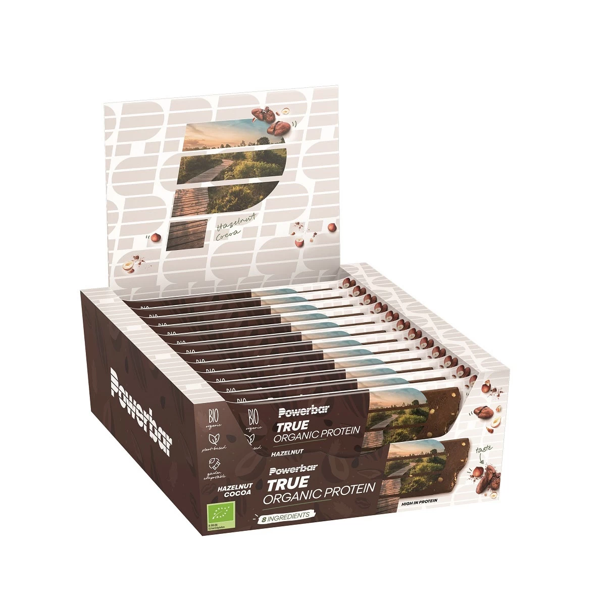 PowerBar True Organic Protein Bar Haselnuss/Kakao Riegel 16x45g Box 3 PowerBar True Organic Protein Bar Haselnuss/Kakao Riegel 16x45g Box