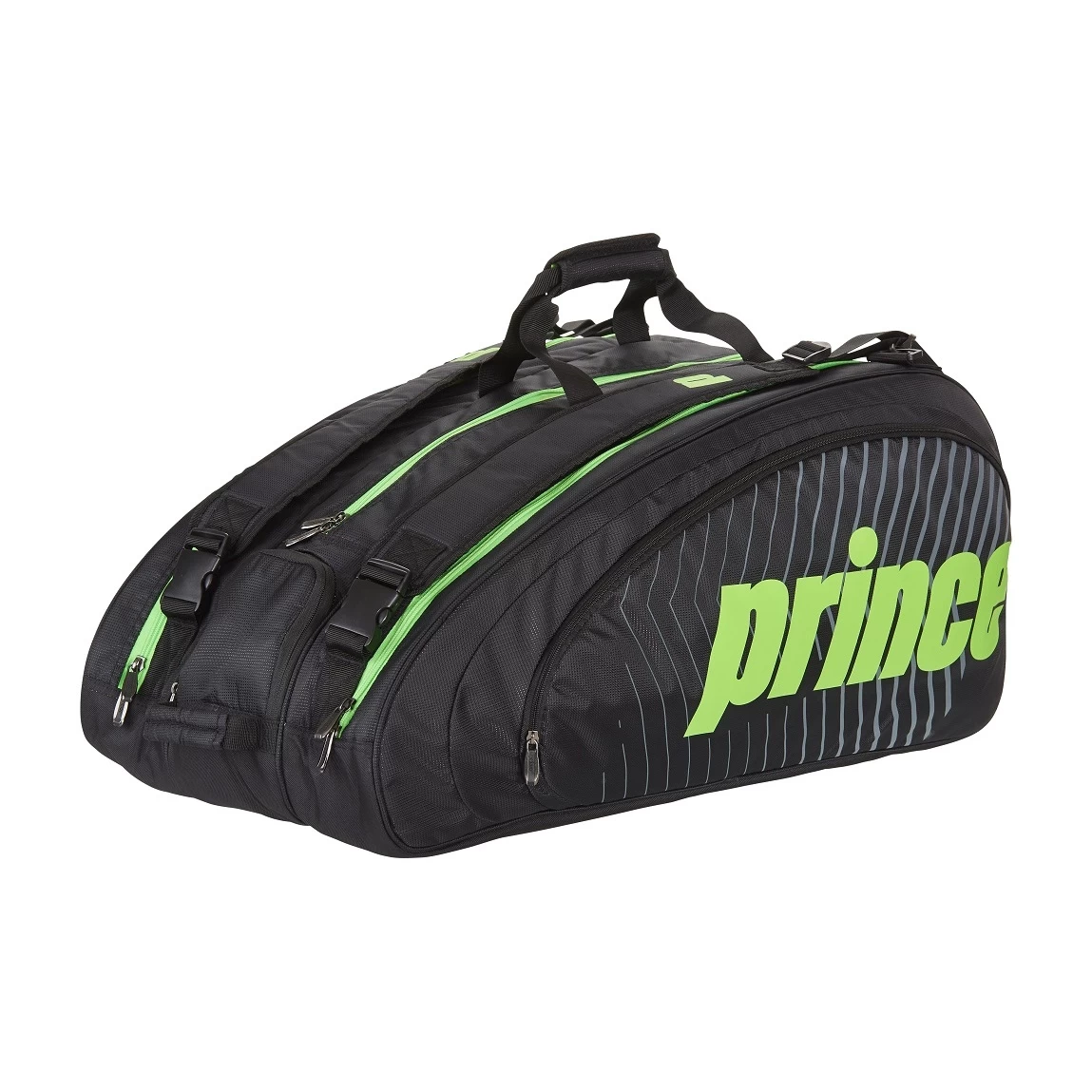 Prince Tennis-Racketbag Tour Challenger (Schlägertasche, 3 Hauptfächer) Schwarz/grün 12er 7 Prince Tennis-Racketbag Tour Challenger (Schlägertasche, 3 Hauptfächer) Schwarz/grün 12er – Bild 5