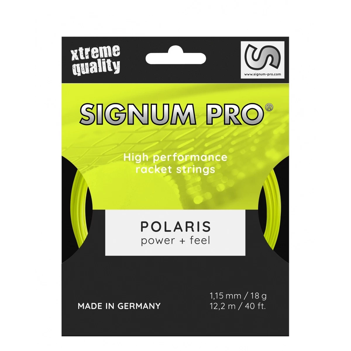 Signum Pro Tennissaite Polaris (Haltbarkeit+Power) Neongelb 12m Set 3 Signum Pro Tennissaite Polaris (Haltbarkeit+Power) Neongelb 12m Set
