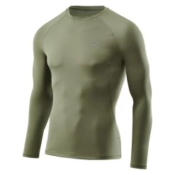 Skins Funktionsunterwäsche Langarmshirt 2-Series (enganliegend) Khakigrün Herren