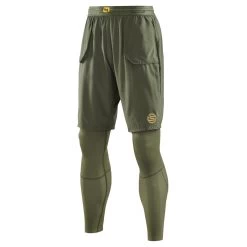 Skins Funktionshose 5-Series Superpose Long Tight (2-in-1 Skins Tights Mit Überhose) Khakigrün Herren -Sportausrüstung Skins SK SF00500390573 2in1 Hose Tight Superpose 1200x1200 1