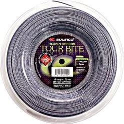 Solinco Tennissaite Tour Bite Diamond Rough (Spin+Haltbarkeit) Silber 200m Rolle